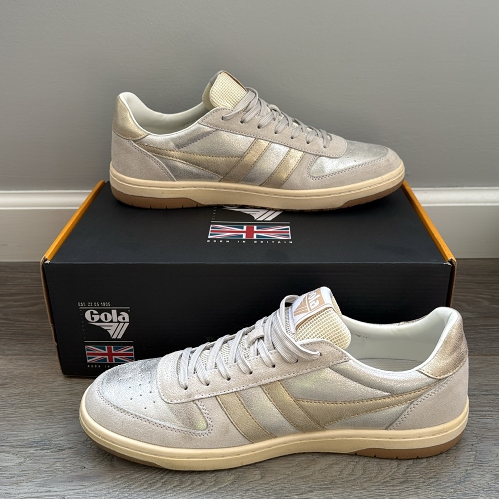 Anthropologie Gola Hawk Shimmer Off White / Silver / Gold Size US 9 (Eur 40) - Picture 10 of 14